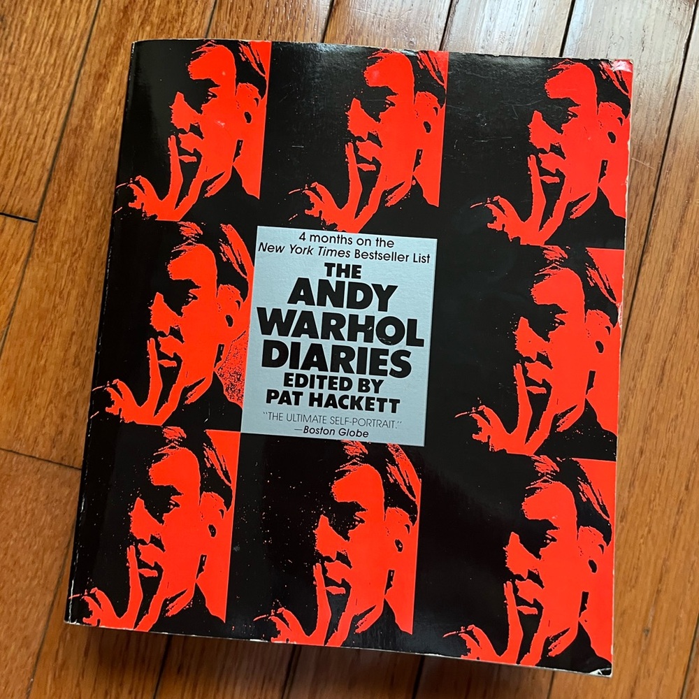 Paperback copy of The Andy Warhol Diaries